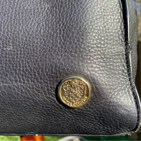 Vince Camuto Black Leather Tote Bag Elvan Style Gold Hardware Work Bag - Picture 3 of 16